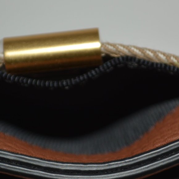 NWT BURBERRY LEATHER AND VINTAGE CANVAS CHECK CARD CASE WALLET WITH MONEY CLIP - Picture 3 of 5